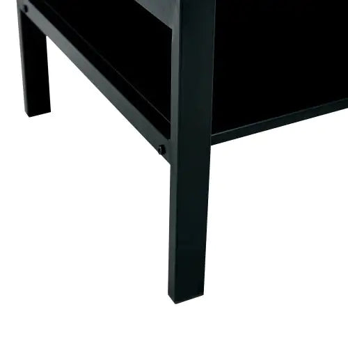 Two-tiered glass coffee table