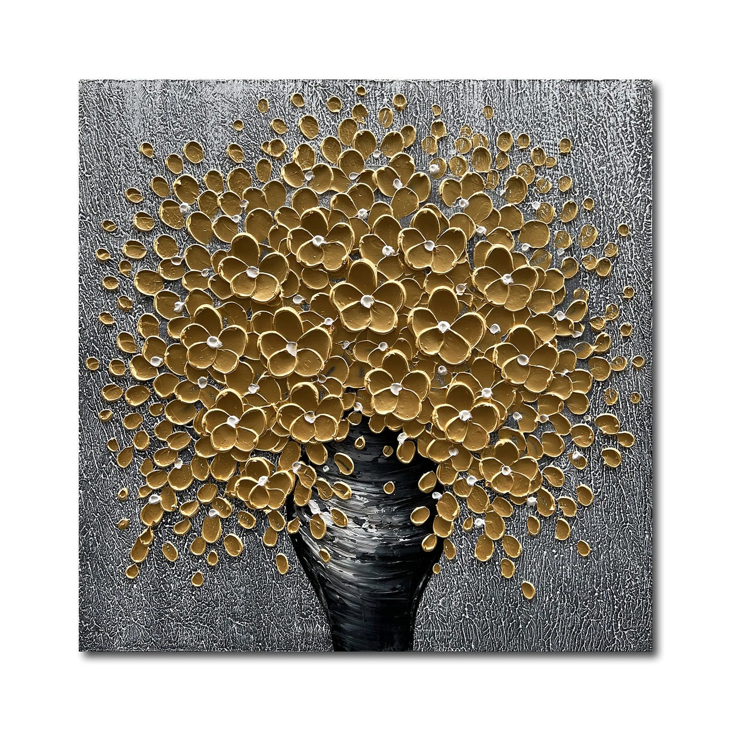 Pintura a l'Oli de Flor Moderna 3D de 60x60cm