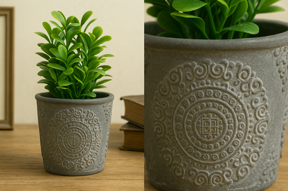Flowerpot with Vintage African Elements