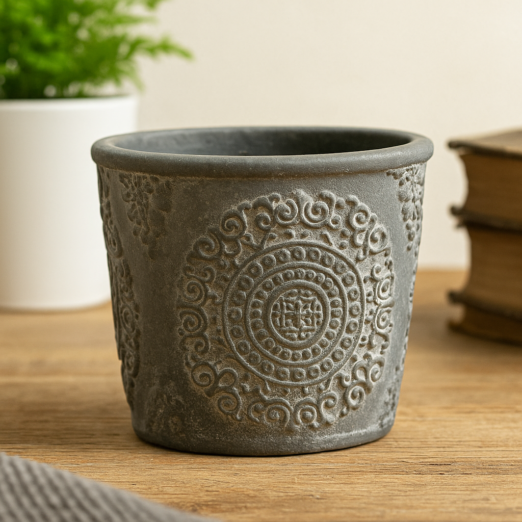 Flowerpot with Vintage African Elements
