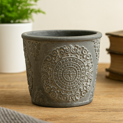 Flowerpot with Vintage African Elements