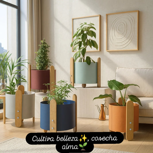 Macetero Nórdico de Hierro con Diseño Minimalista