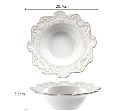 Creative Baroque European Dinnerware Set (Dinner Plates and Bowls)