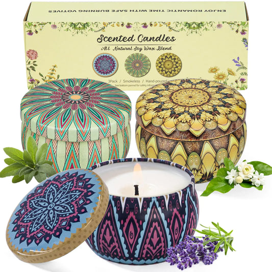 Set de 3 Velas Aromáticas para el Hogar