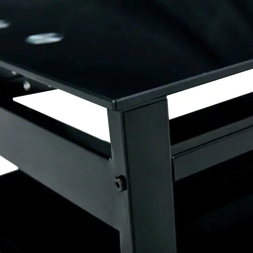Two-tiered glass coffee table
