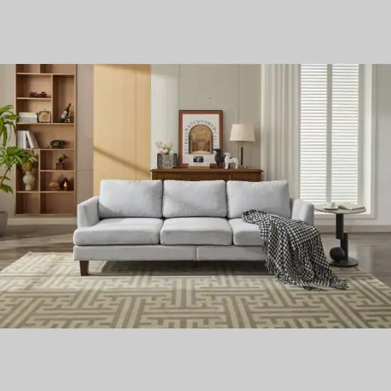 3-Seater Fabric Sofa with 2 USB Ports