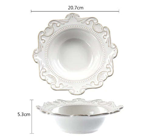 Creative Baroque European Dinnerware Set (Dinner Plates and Bowls)