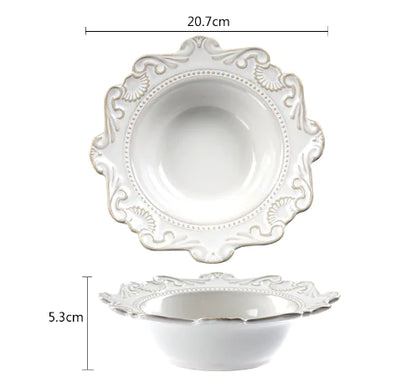 Creative Baroque European Dinnerware Set (Dinner Plates and Bowls)