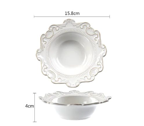 Creative Baroque European Dinnerware Set (Dinner Plates and Bowls)