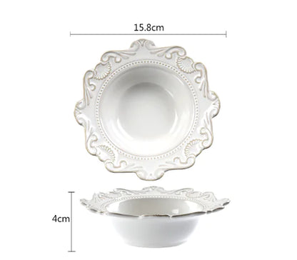 Creative Baroque European Dinnerware Set (Dinner Plates and Bowls)