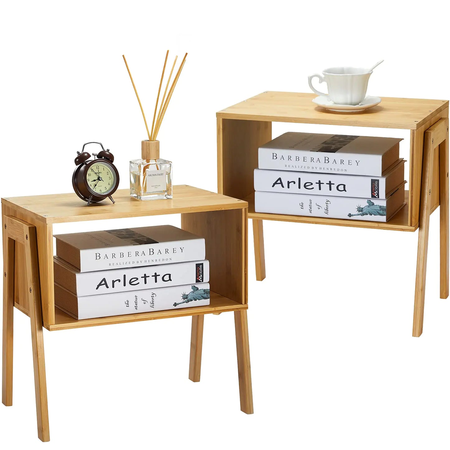 Stackable Bamboo Side Tables (2 units)