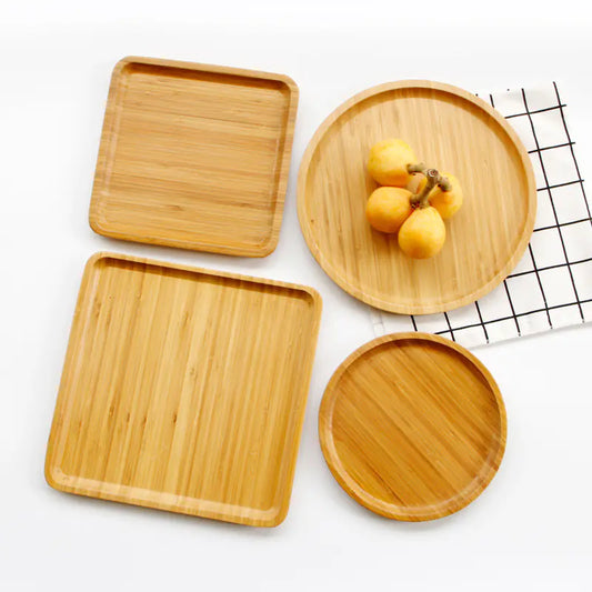 Square and Round Bamboo Plates
