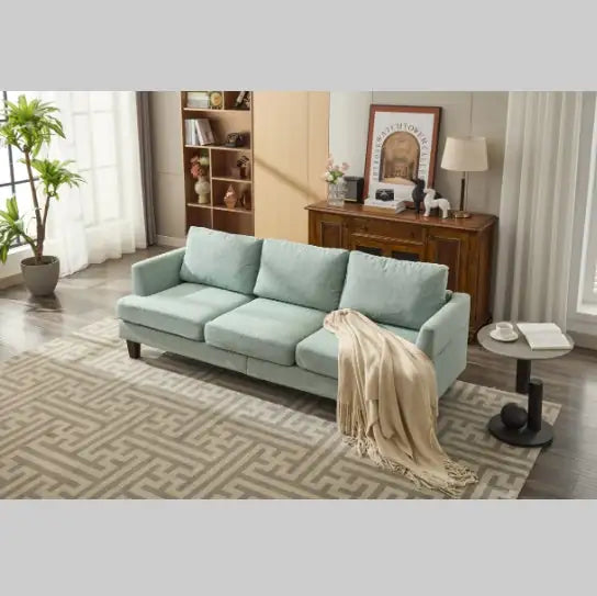 3-Seater Fabric Sofa with 2 USB Ports