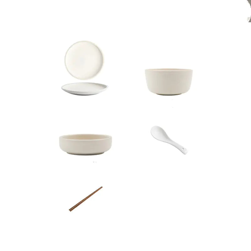 Nordic Style Ceramic Dinnerware Set for One Person
