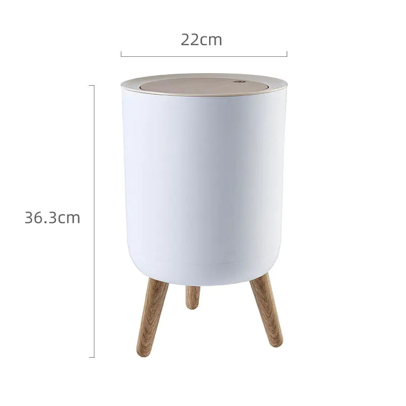 Creative Nordic Style Wooden Waste Bin with Lid