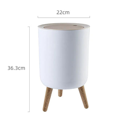 Creative Nordic Style Wooden Waste Bin with Lid