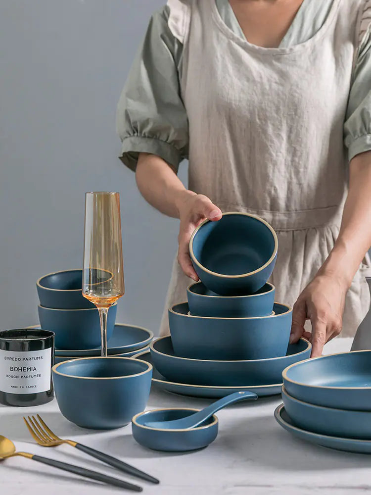 Nordic Style Ceramic Dinnerware Set for One Person