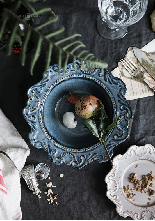 Creative Baroque European Dinnerware Set (Dinner Plates and Bowls)