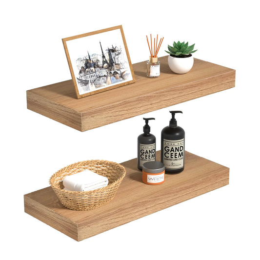 Estantes Flotantes de Madera de Roble