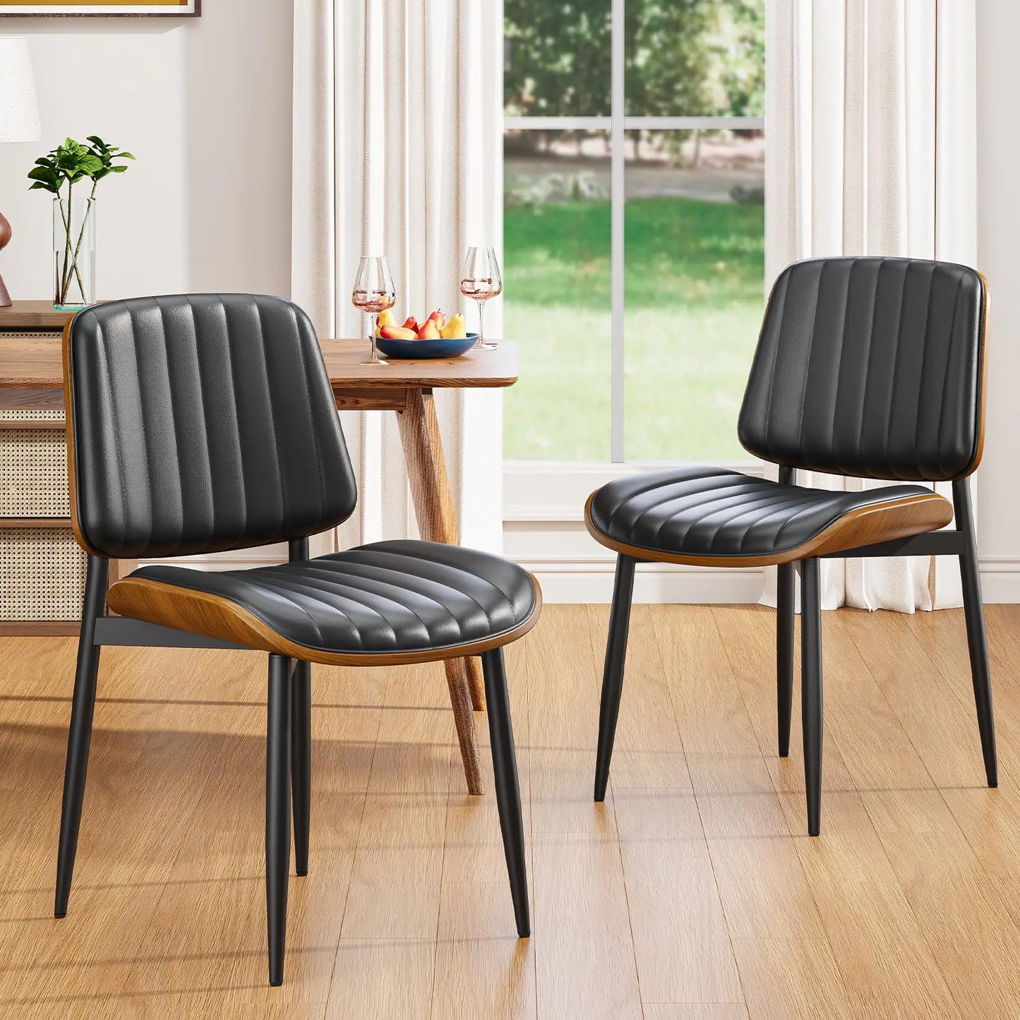 Walnut Bentwood Chairs, Black (pack of 2 units)