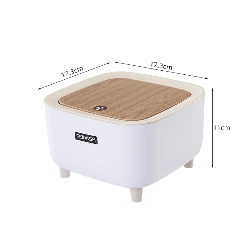 Creative Nordic Style Wooden Waste Bin with Lid