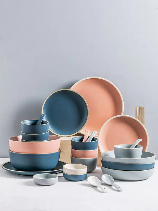 Nordic Style Ceramic Dinnerware Set for One Person