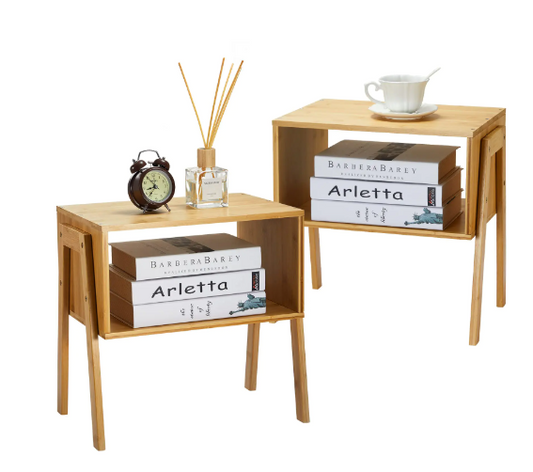 Stackable Bamboo Side Tables (2 units)