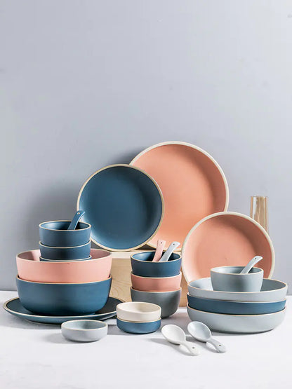 Nordic Style Ceramic Dinnerware Set for One Person