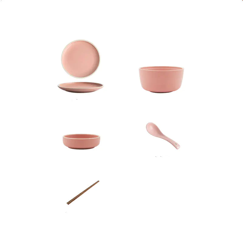 Nordic Style Ceramic Dinnerware Set for One Person