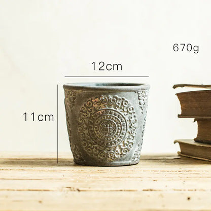 Flowerpot with Vintage African Elements