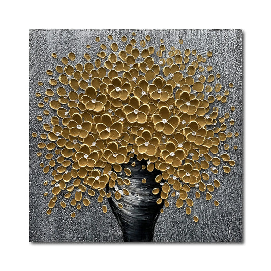 Pintura a l'Oli de Flor Moderna 3D de 60x60cm