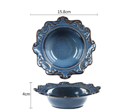 Creative Baroque European Dinnerware Set (Dinner Plates and Bowls)
